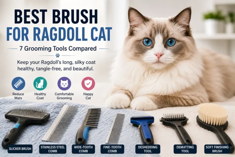 Best brush for Ragdoll cat with grooming tools for long silky fur