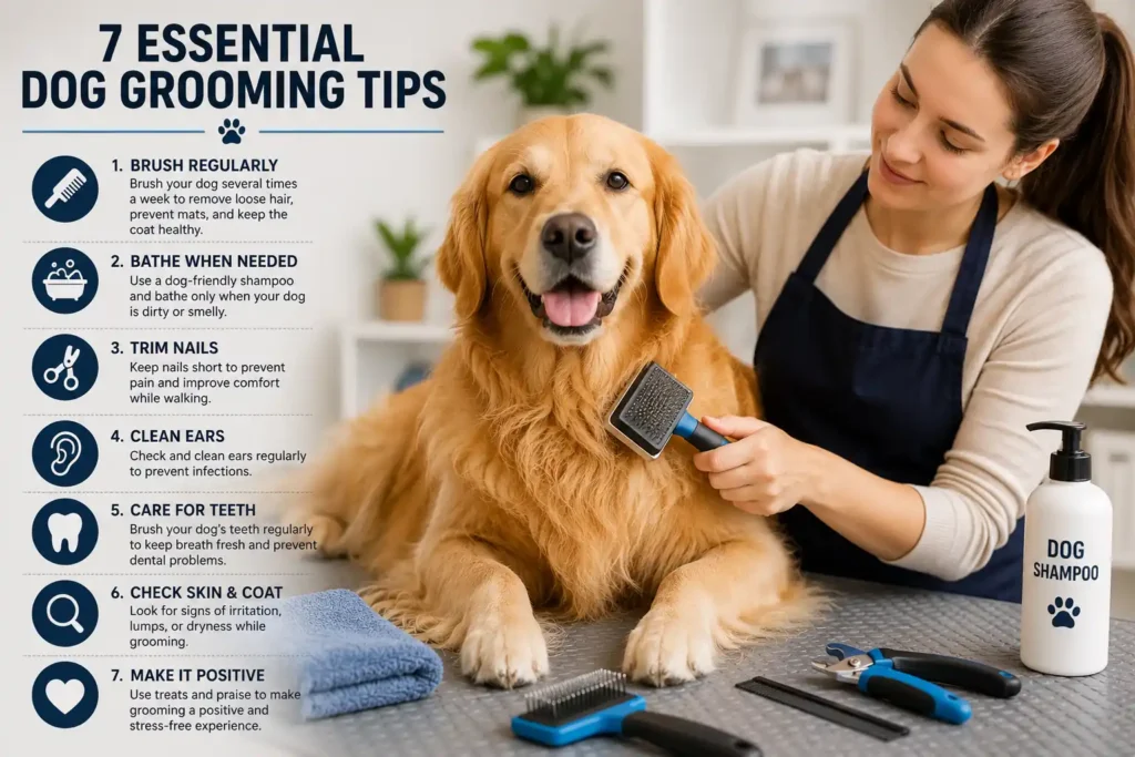 Dog grooming tips for brushing bathing nail care and coat maintenance