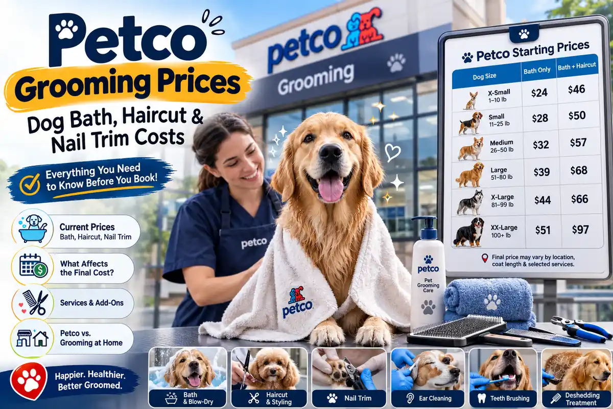 Petco grooming prices for dog baths and haircuts by dog size