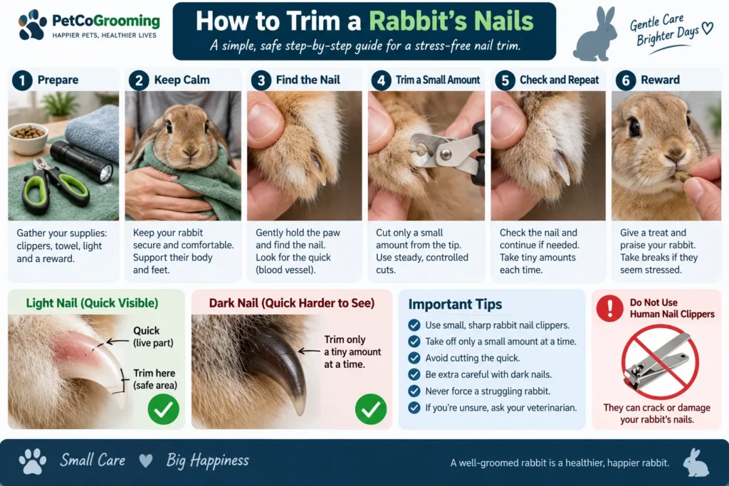 Step-by-step guide to safely trimming a rabbit's nails